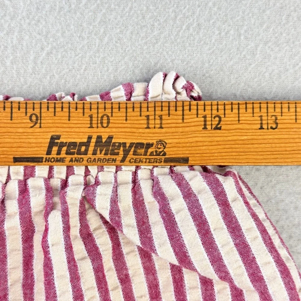 Cider Shorts Women XS Striped Red/White Casual Paperbag Waist‎ Cotton Beach